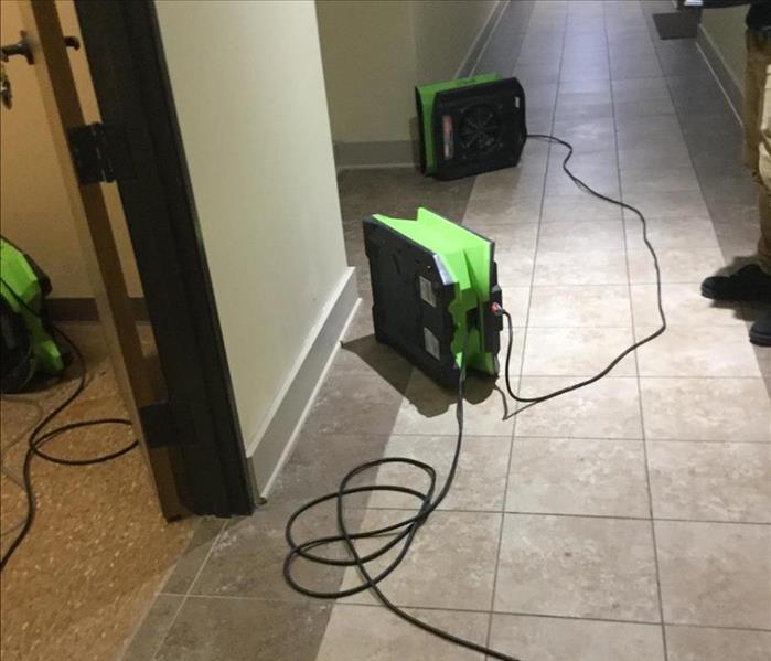 Restoration of water damage in a commercial building